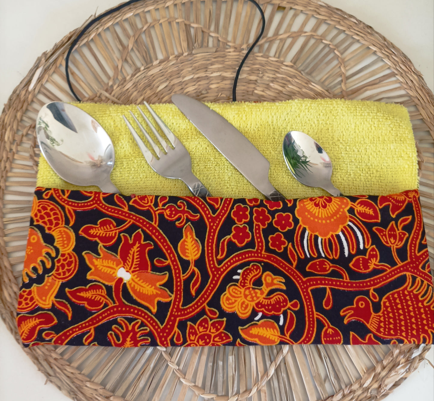 Pochette à Couverts " Le Wax Orangé"