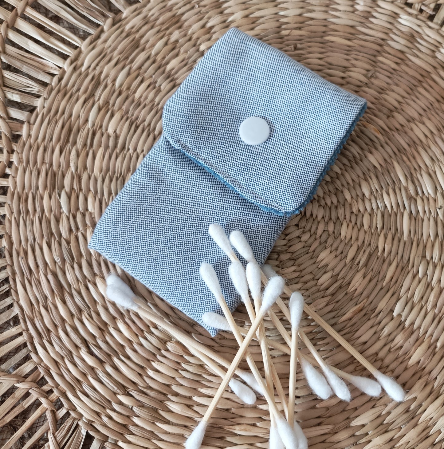 Pochette à Coton-Tiges " Le chiné H "