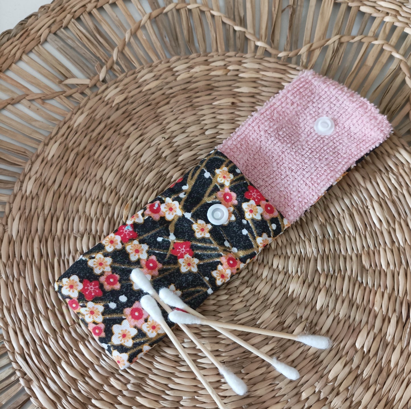 Pochette à Coton-Tiges " Japon rose "