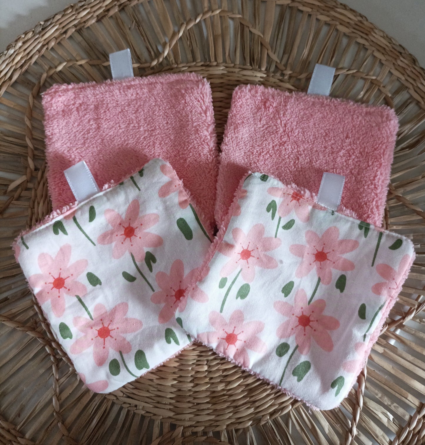 Lingettes Démaquillantes Lavables "La Margueritte Rose"